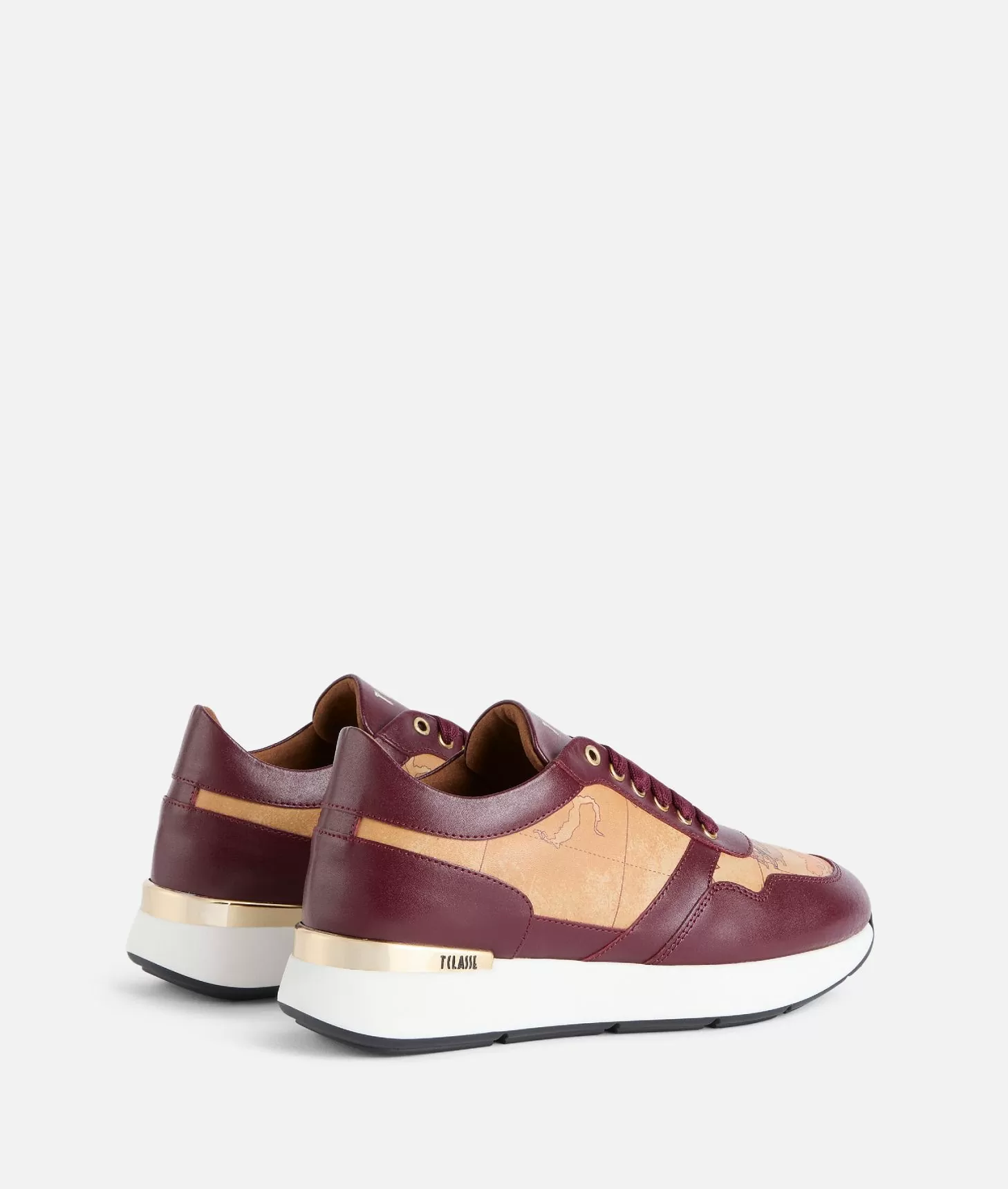 Alviero martini 1a classe Running in pelle liscia con dettagli Geo Classic Burgundy Discount Store per i nuovi prodotti
