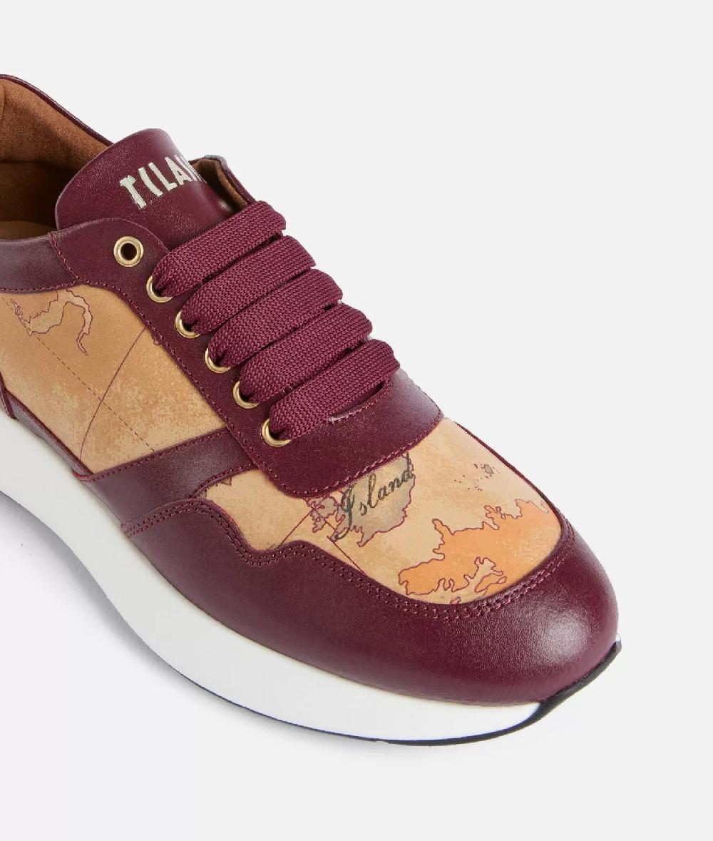 Alviero martini 1a classe Running in pelle liscia con dettagli Geo Classic Burgundy Discount Store per i nuovi prodotti