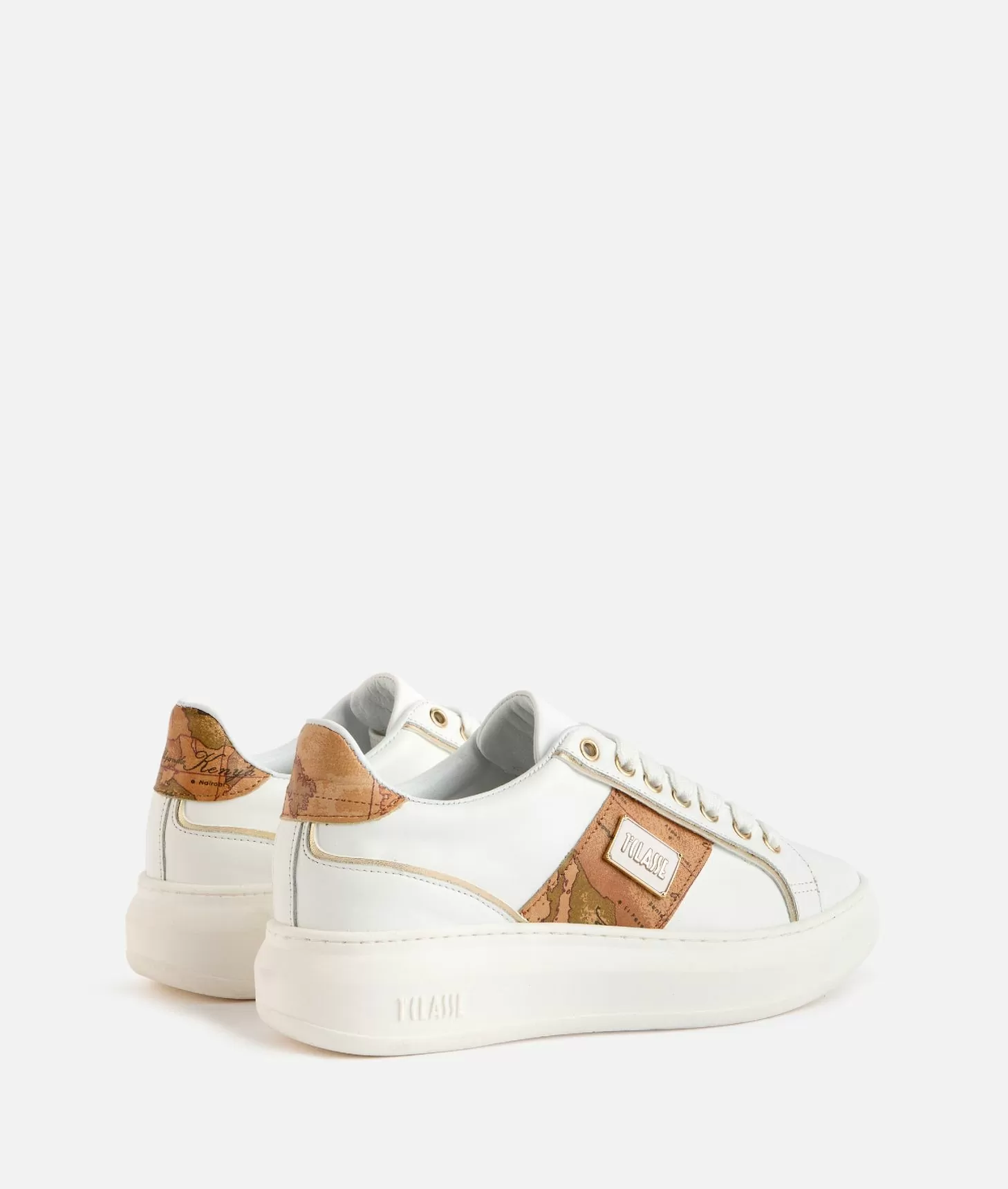 Alviero martini 1a classe Sneakers in pelle liscia con targhetta 1ᴬ Classe smaltata Bianche Enormi sconti