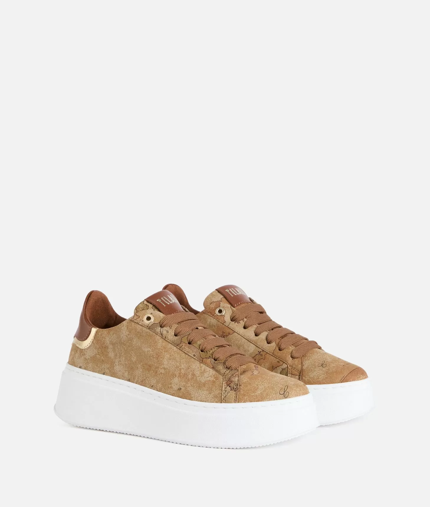 Alviero martini 1a classe Sneakers zeppate in tessuto nabuk stampa Geo Classic Trasporto libero internazionale