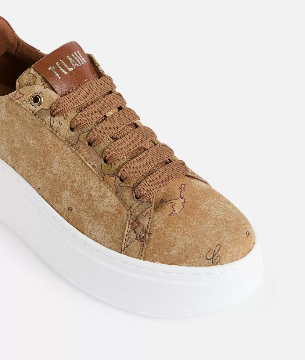 Alviero martini 1a classe Sneakers zeppate in tessuto nabuk stampa Geo Classic Trasporto libero internazionale