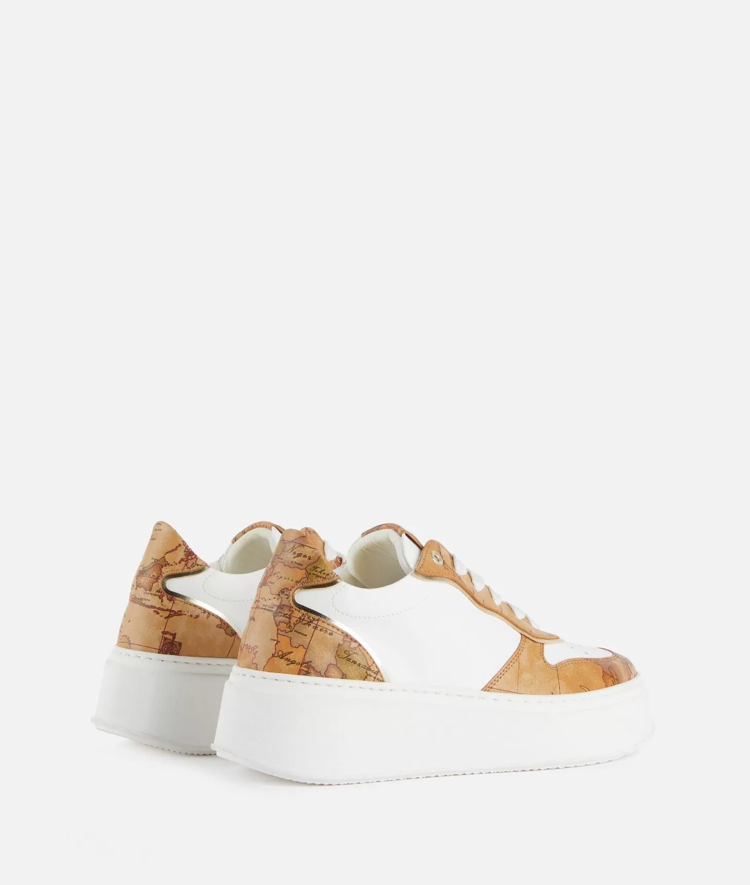 Alviero martini 1a classe Sneakers zeppate in eco nappa con dettagli Geo Classic Bianche Officina