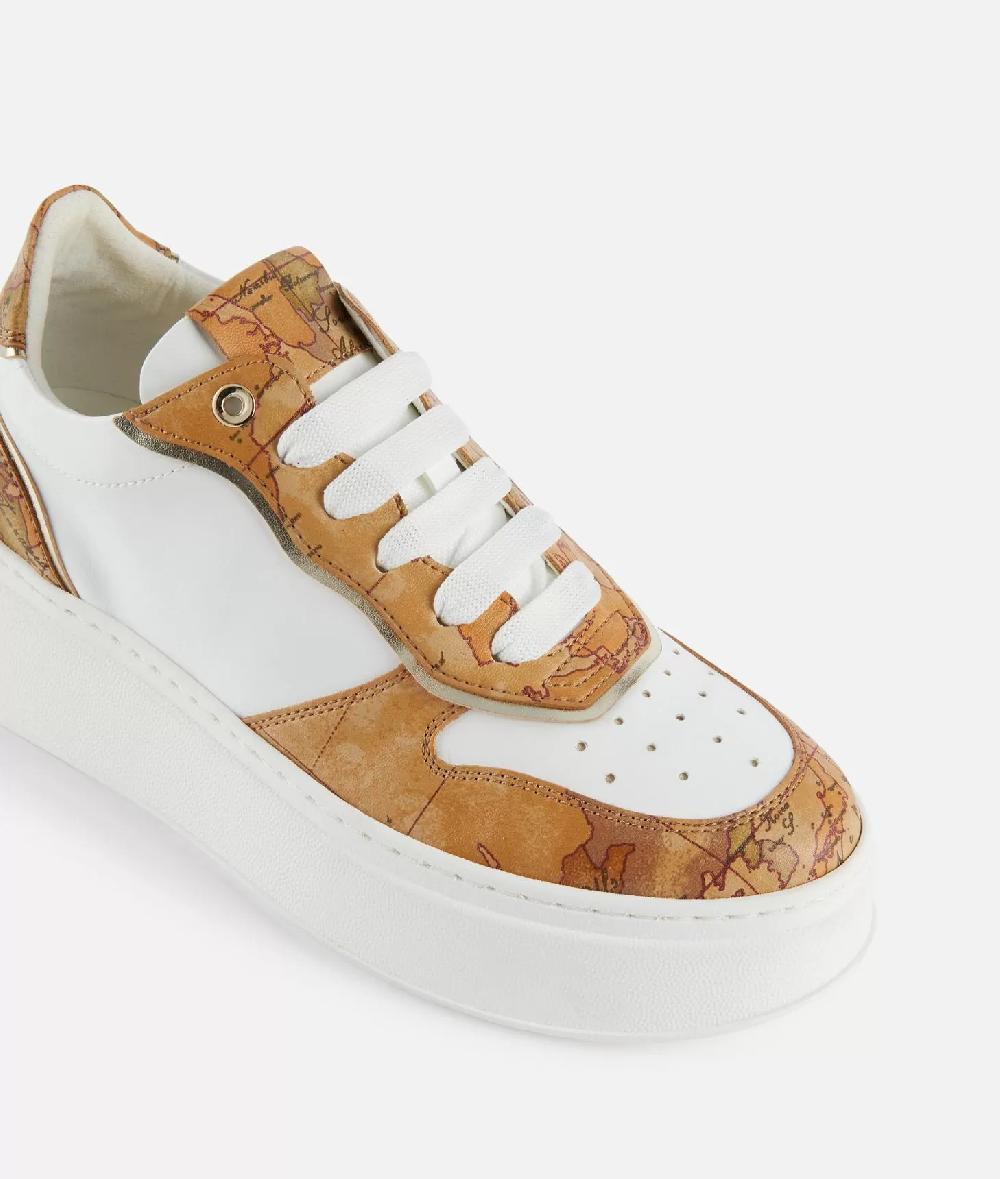 Alviero martini 1a classe Sneakers zeppate in eco nappa con dettagli Geo Classic Bianche Officina