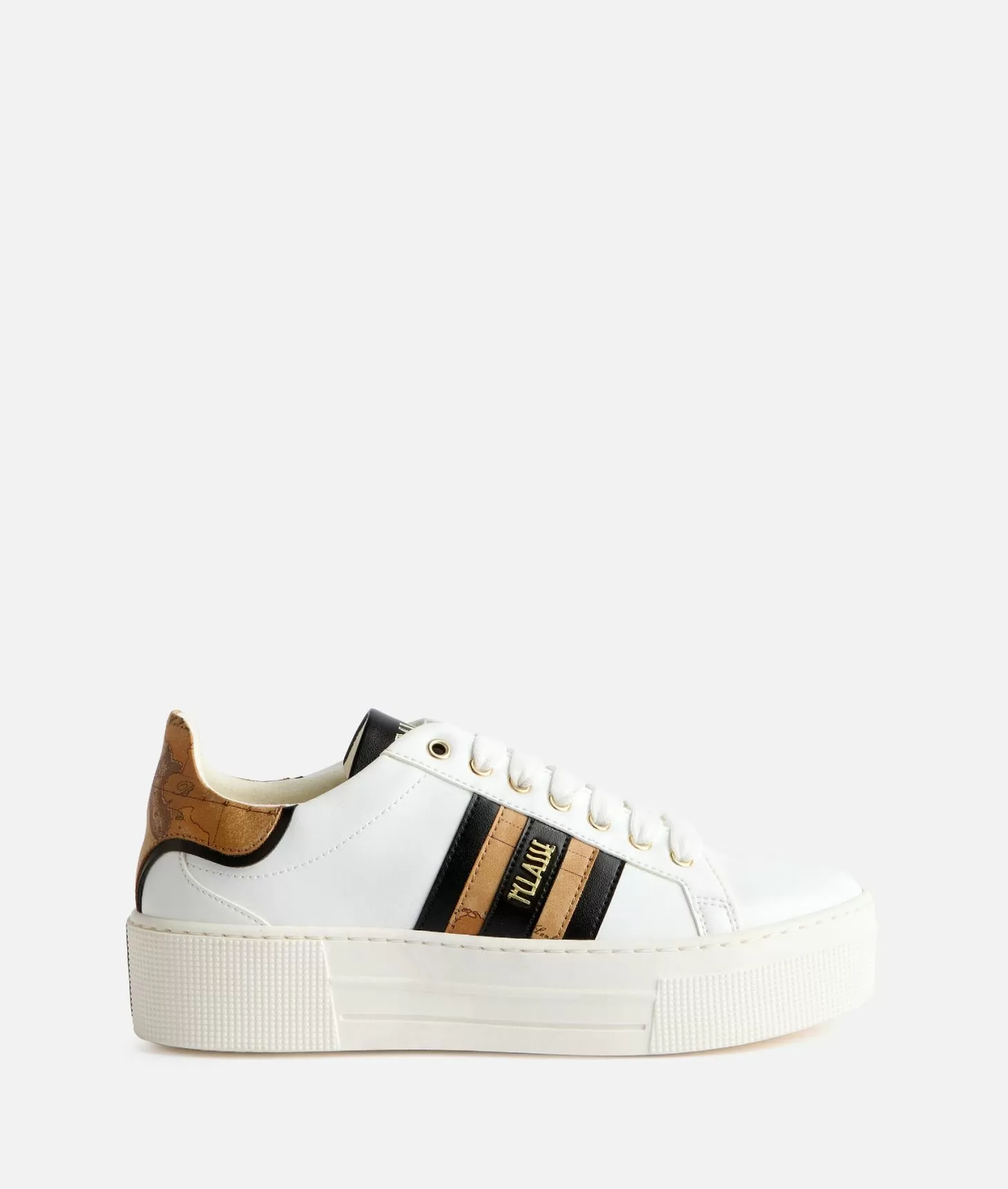 Alviero martini 1a classe Sneakers in eco nappa con bande laterali Bianche