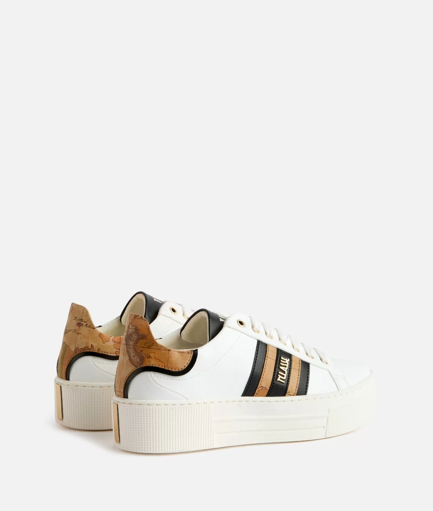 Alviero martini 1a classe Sneakers in eco nappa con bande laterali Bianche In vendita