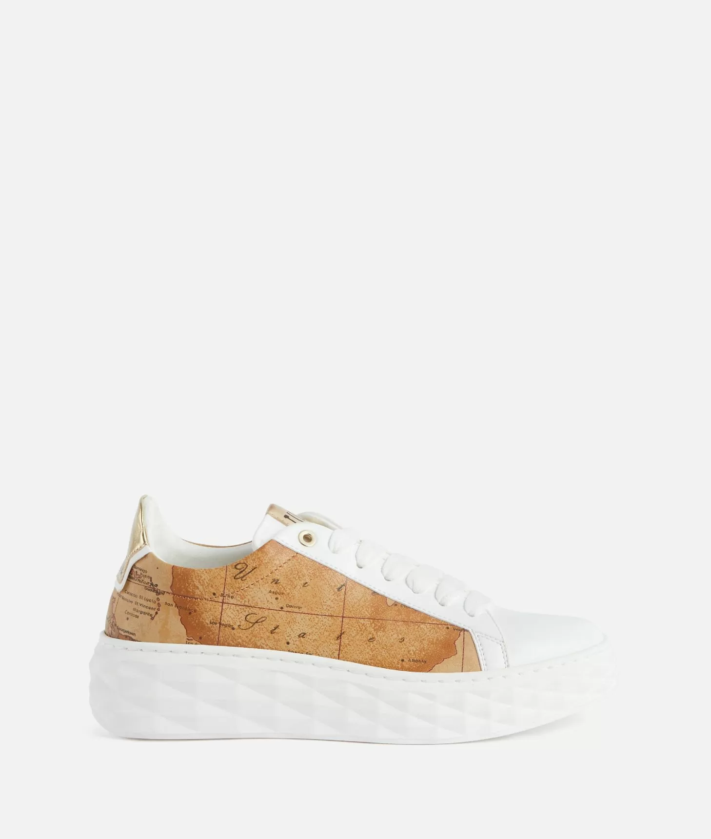 Alviero martini 1a classe Sneakers in eco nappa con lati Geo Classic Bianche