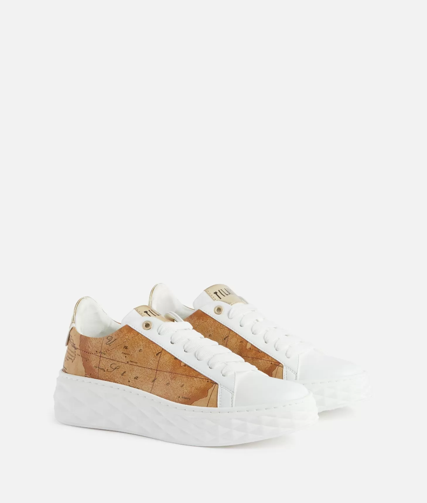 Alviero martini 1a classe Sneakers in eco nappa con lati Geo Classic Bianche Sconti questo mese