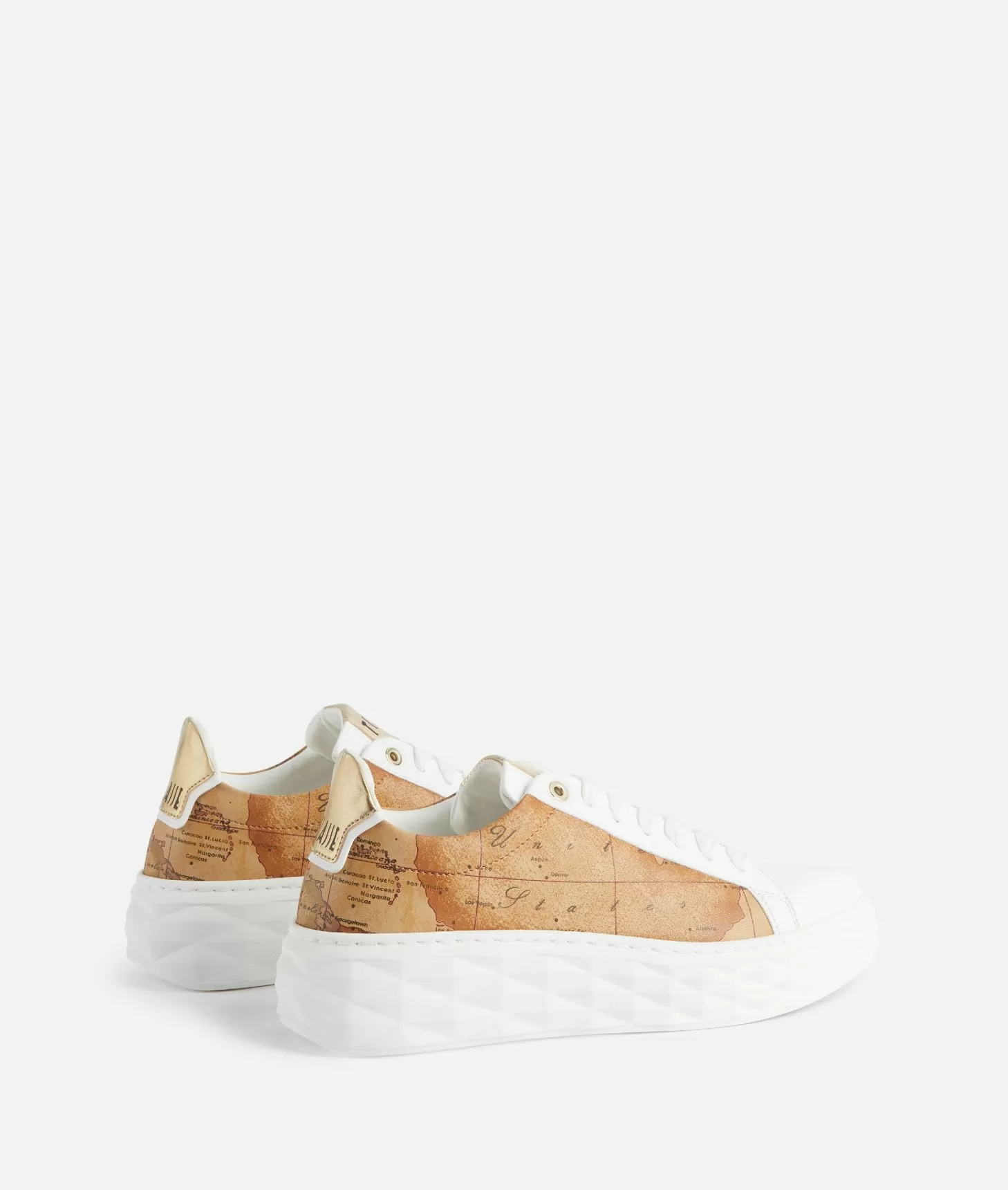 Alviero martini 1a classe Sneakers in eco nappa con lati Geo Classic Bianche Sconti questo mese