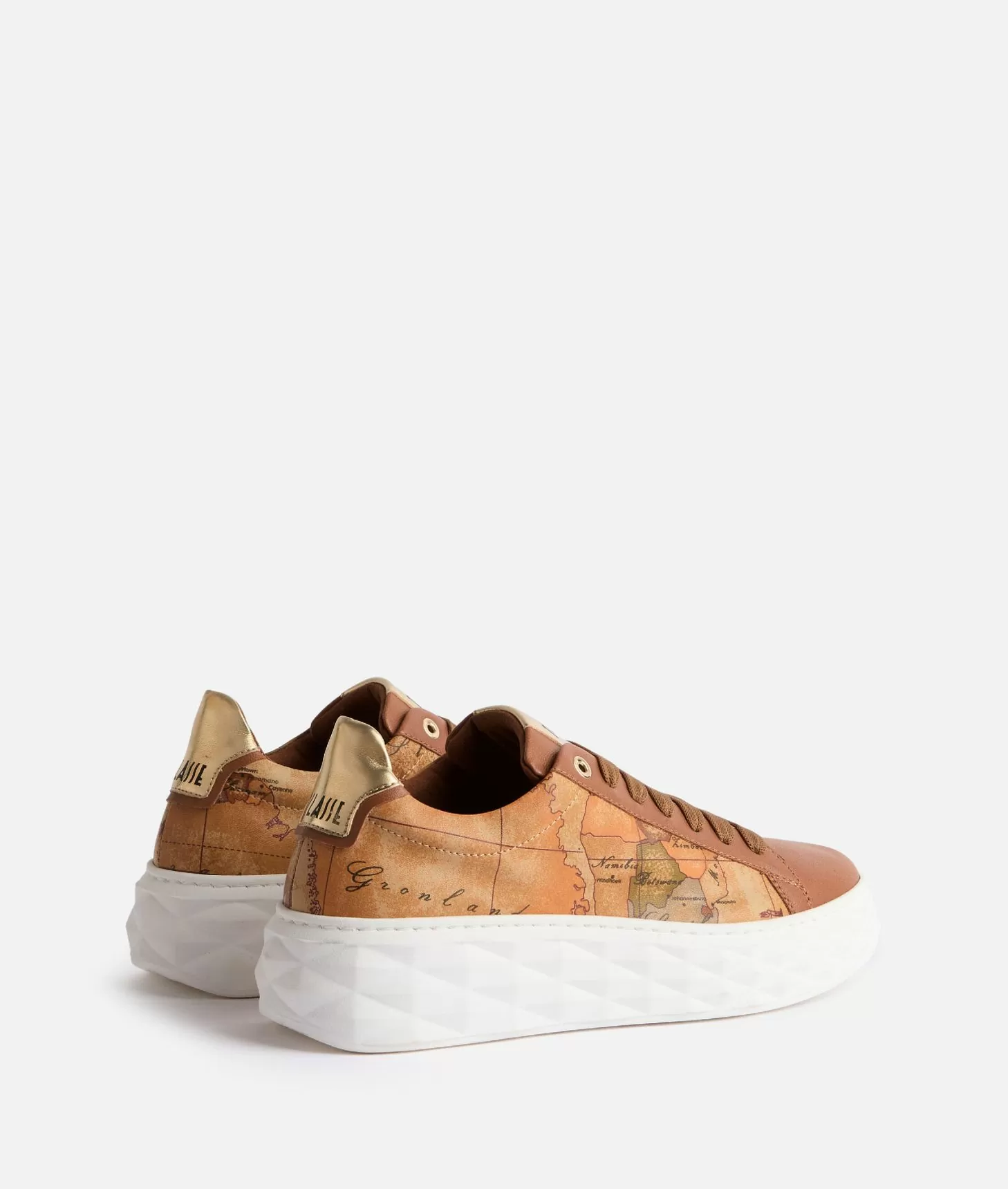 Alviero martini 1a classe Sneakers in eco nappa con lati Geo Classic Castagna 2025