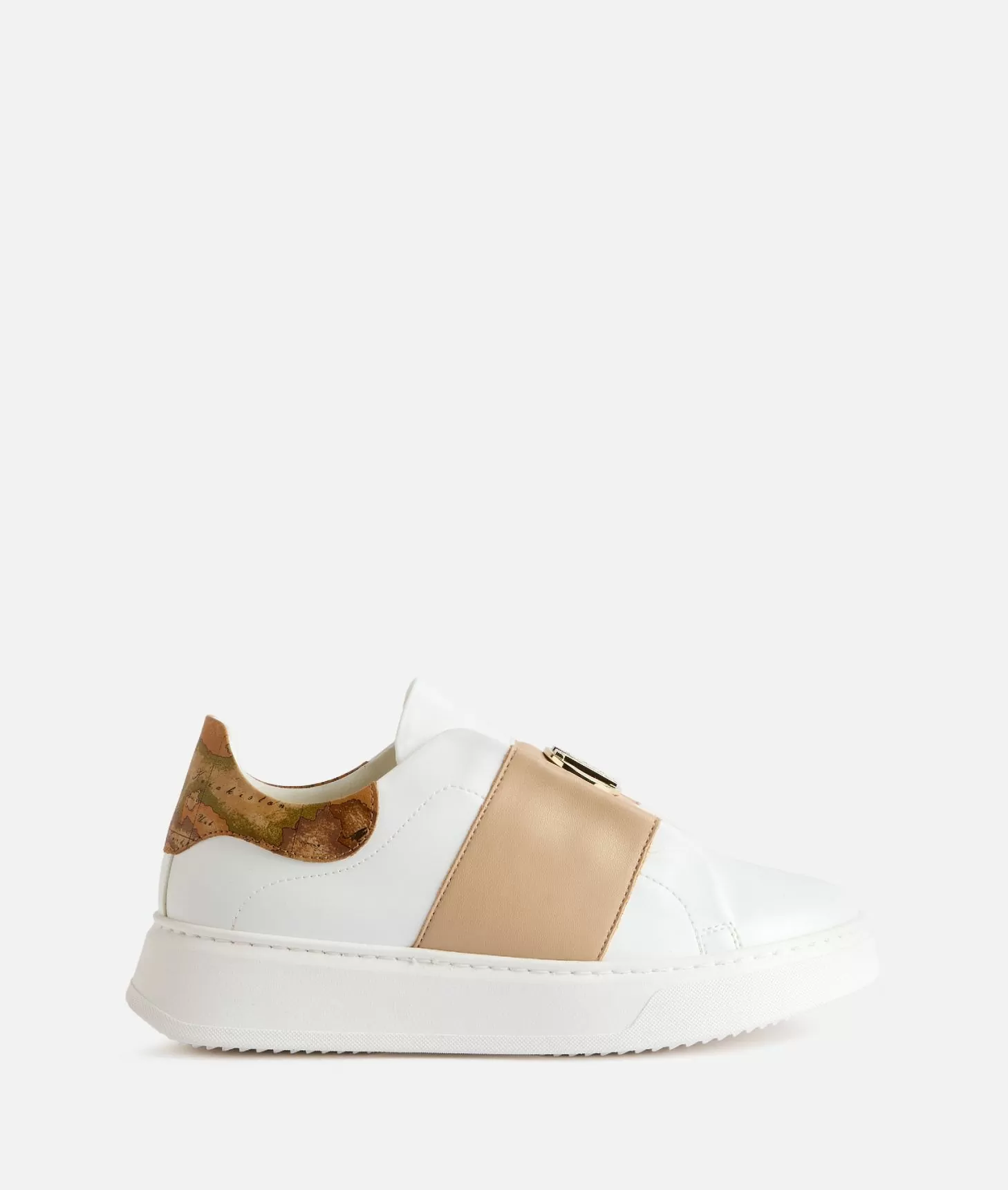 Alviero martini 1a classe Sneakers in eco nappa con logo 1C strass Bianche
