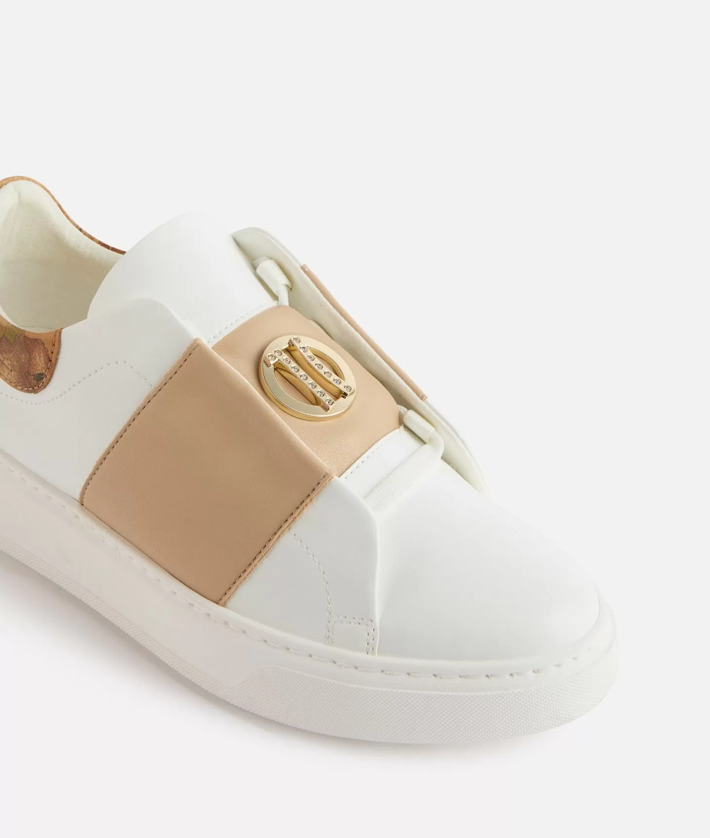 Alviero martini 1a classe Sneakers in eco nappa con logo 1C strass Bianche Italia