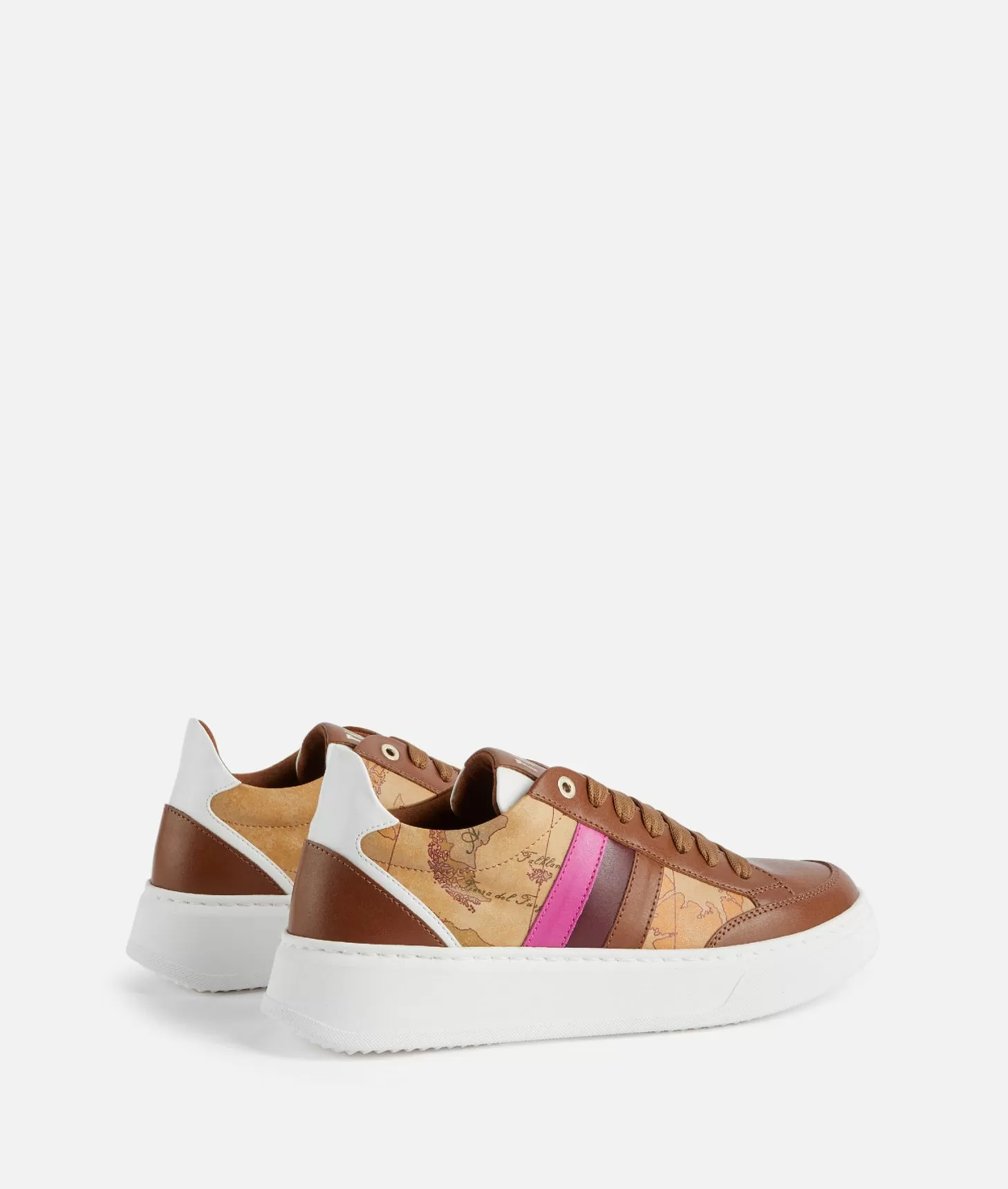 Alviero martini 1a classe Sneakers in pelle liscia con bande laterali Castagna In Linea