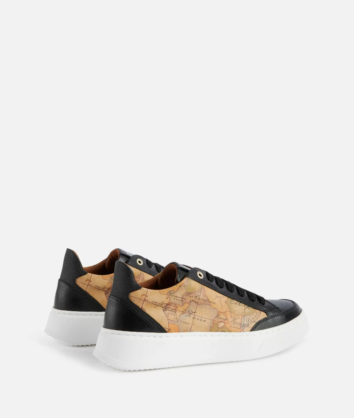 Alviero martini 1a classe Sneakers in pelle liscia con inserti Geo Classic e Saffiano Nere Vendita