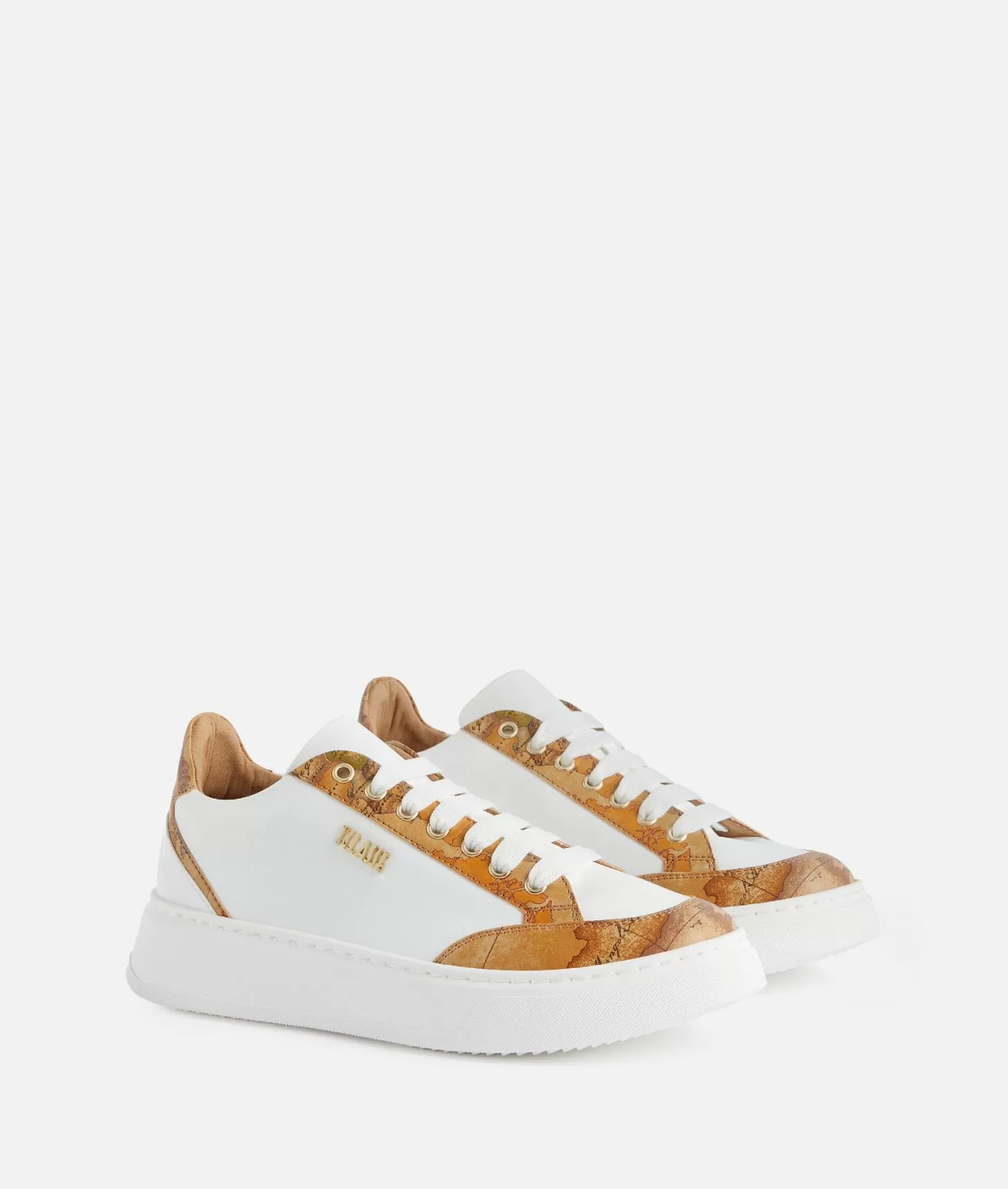 Alviero martini 1a classe Sneakers in eco nappa con dettagli Geo Classic Bianche Promozione