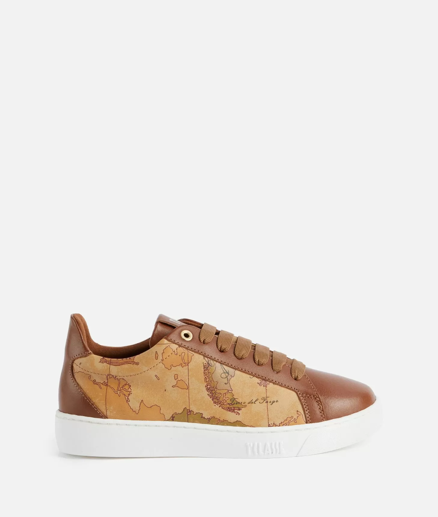Alviero martini 1a classe Sneakers in pelle liscia ed eco nappa Geo Classic Castagna
