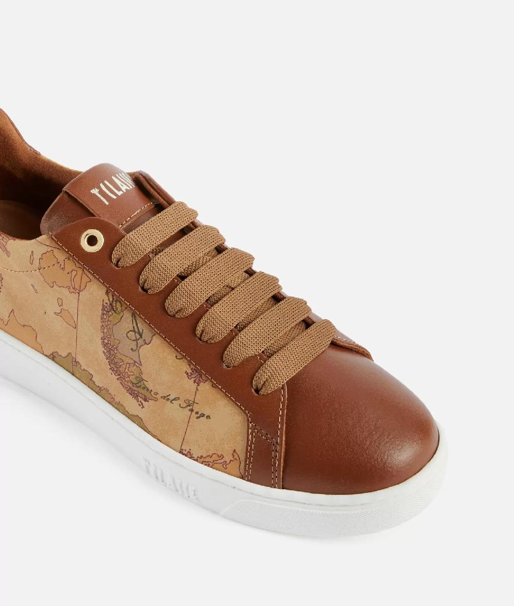 Alviero martini 1a classe Sneakers in pelle liscia ed eco nappa Geo Classic Castagna Qualità Garantita
