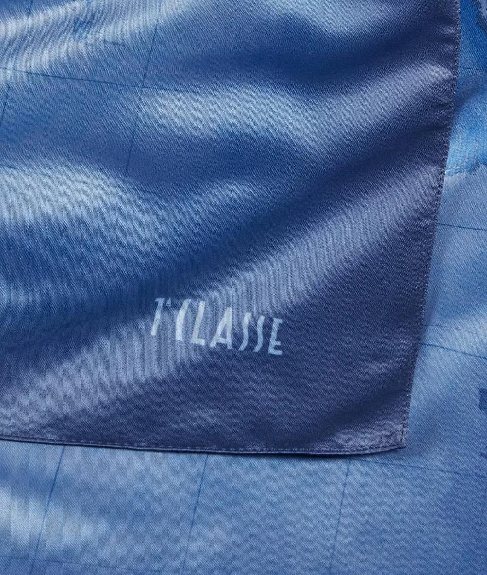 Alviero martini 1a classe Foulard Geo Sfumato 90x90 Blu Navy Affare Del Giorno