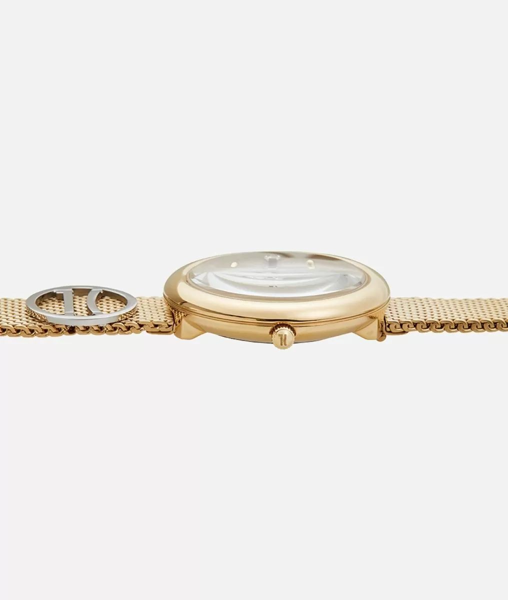 Alviero martini 1a classe Antigua orologio in acciaio con logo Monogram 1C Gold Classico Saldi Di Fabbrica