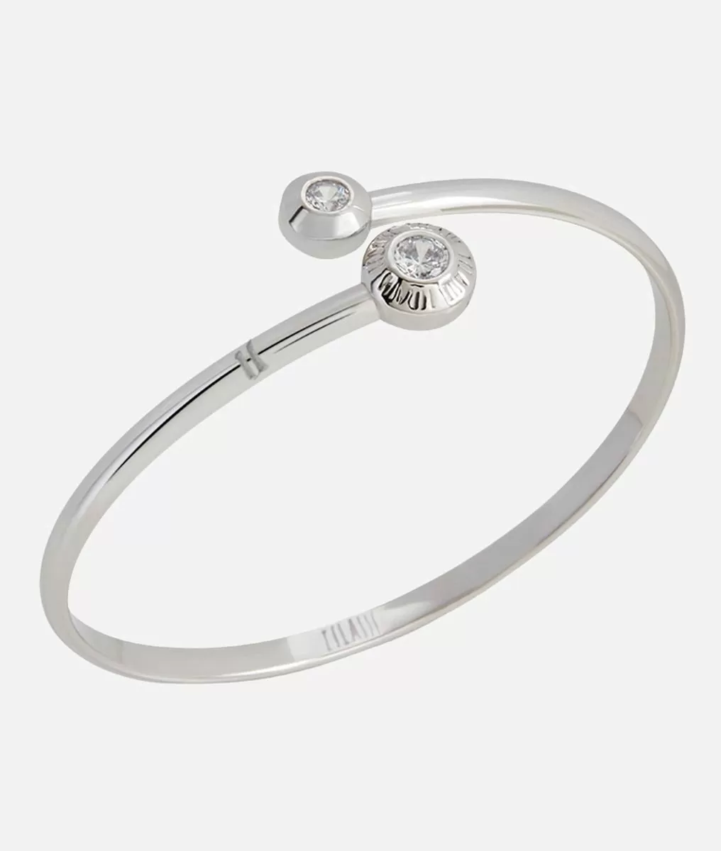 Alviero martini 1a classe Champs-Élysées bracciale rigido con zirconi bianchi in Argento Black Friday