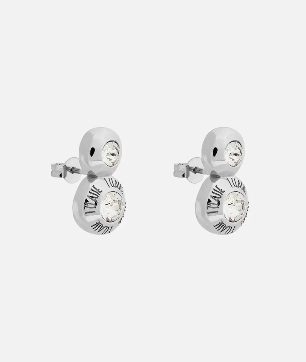 Alviero martini 1a classe Champs-Élysées orecchini doppi con zirconi bianchi in Argento Cyber Monday