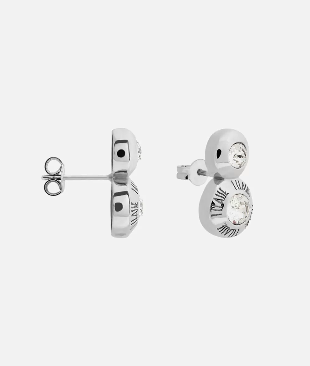 Alviero martini 1a classe Champs-Élysées orecchini doppi con zirconi bianchi in Argento Cyber Monday