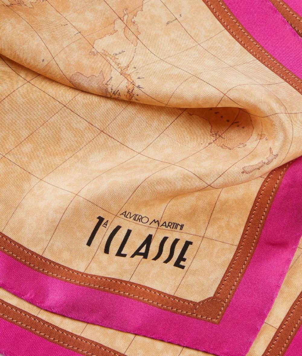 Alviero martini 1a classe Foulard Geo Classic 50x50 Ciclamino Liquidazione
