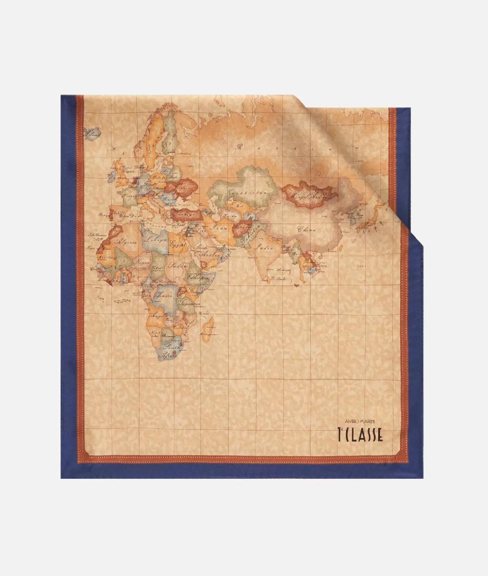Alviero martini 1a classe Sciarpa Geo Classic 45x180 Blu Navy Ritorno libero