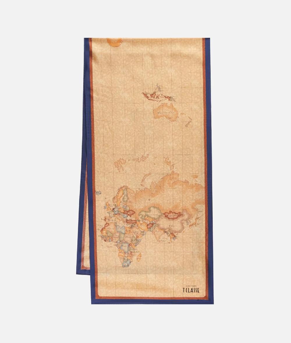 Alviero martini 1a classe Sciarpa Geo Classic 45x180 Blu Navy Ritorno libero