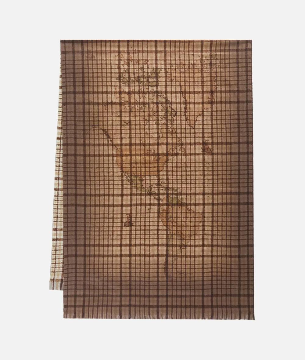 Alviero martini 1a classe Stola Geo Tartan 65x190 Taupe Chiaro Ultimi due giorni