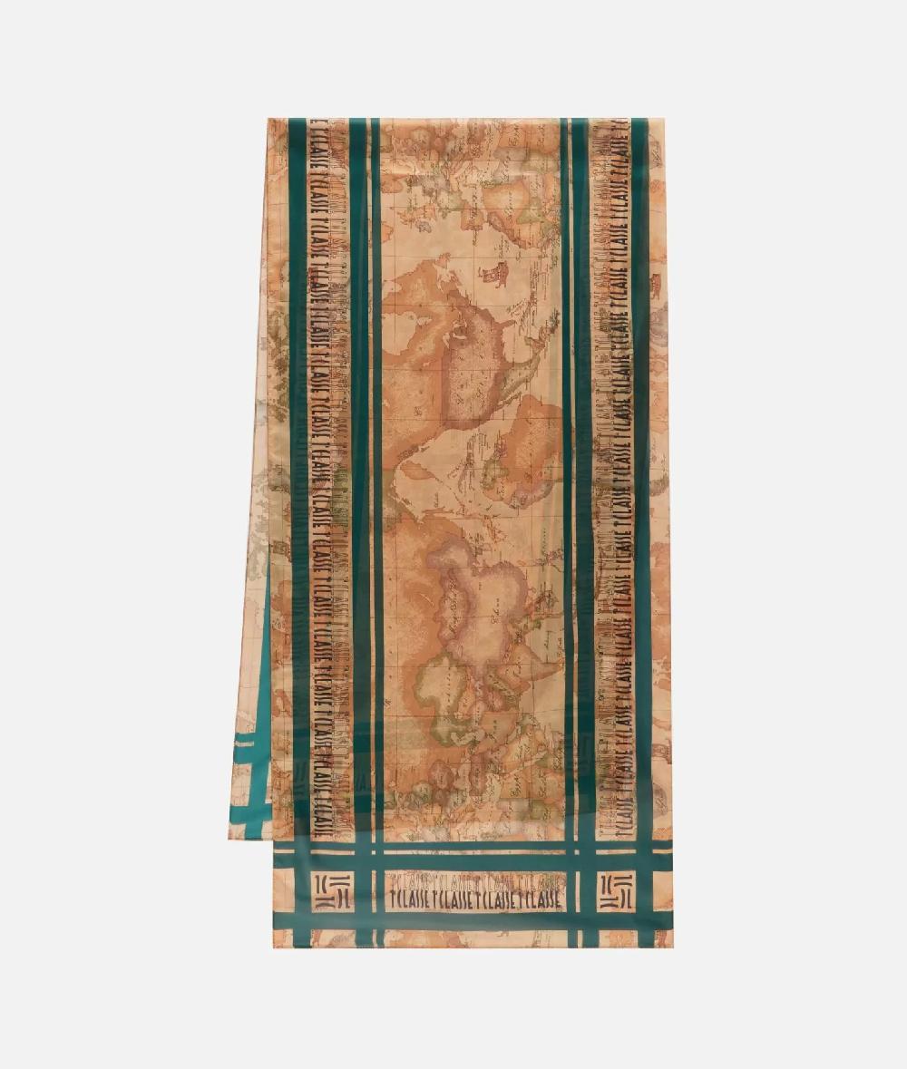 Alviero martini 1a classe Sciarpa con loghi in cornice 48x180 Giada Super sconto