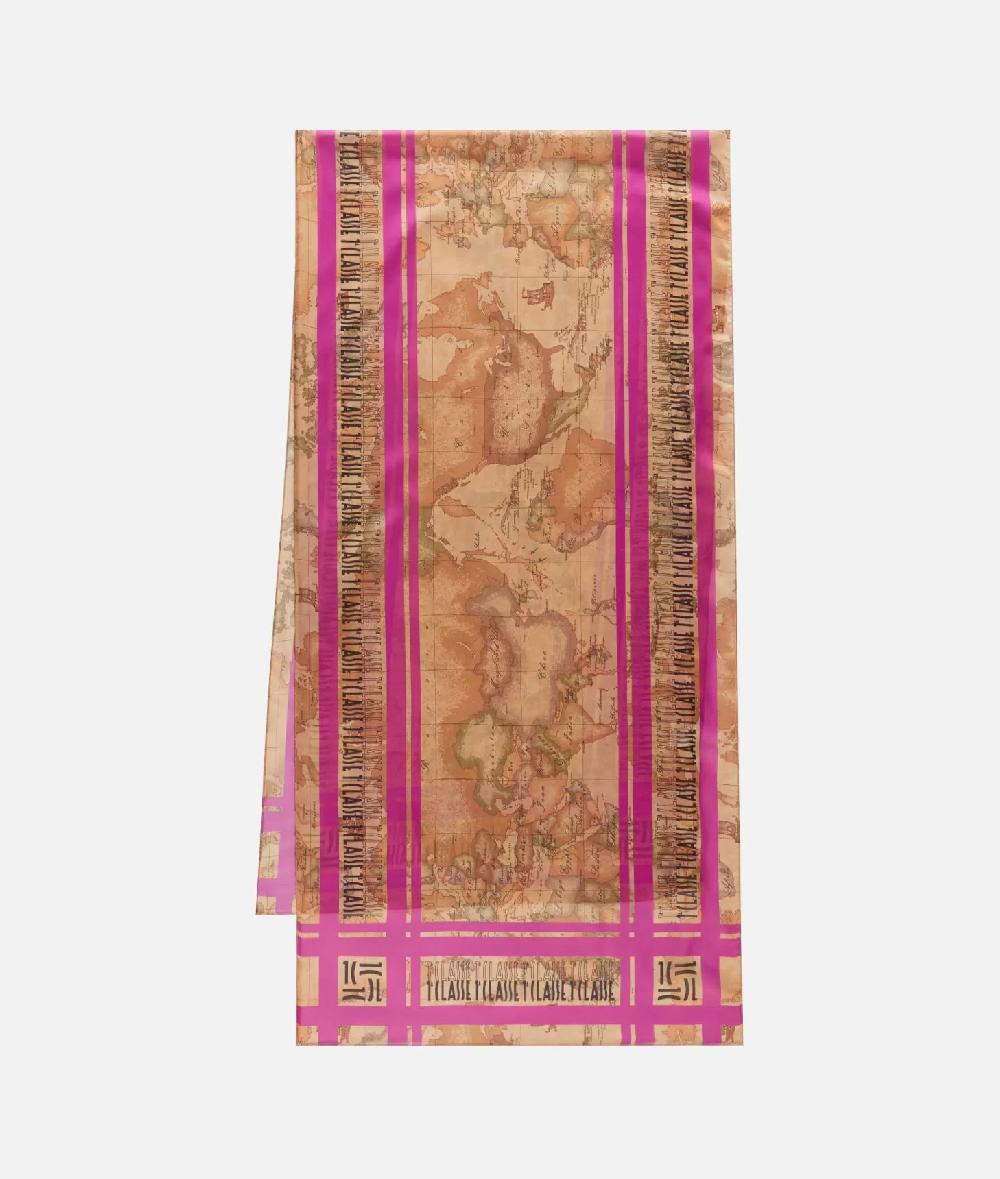 Alviero martini 1a classe Sciarpa con loghi in cornice 48x180 Ciclamino 50% di sconto con spedizione gratuita
