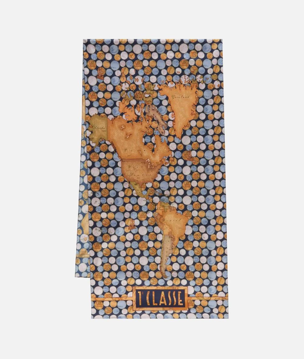 Alviero martini 1a classe Sciarpa Geo Pois 48x180 Blu Zaffiro Esporta salva