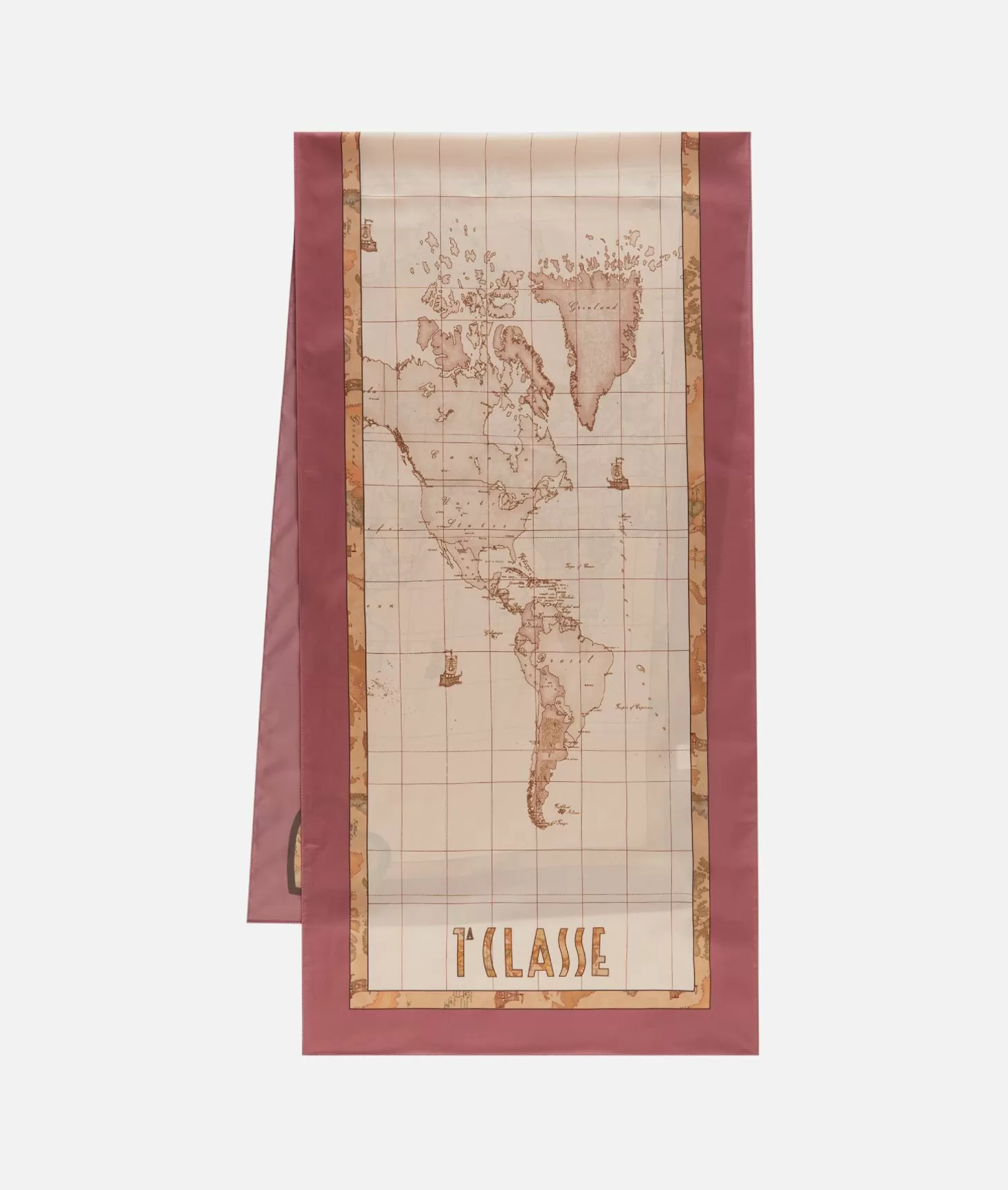 Alviero martini 1a classe Sciarpa Geo Cuori 48x180 Rosa Fard In Linea