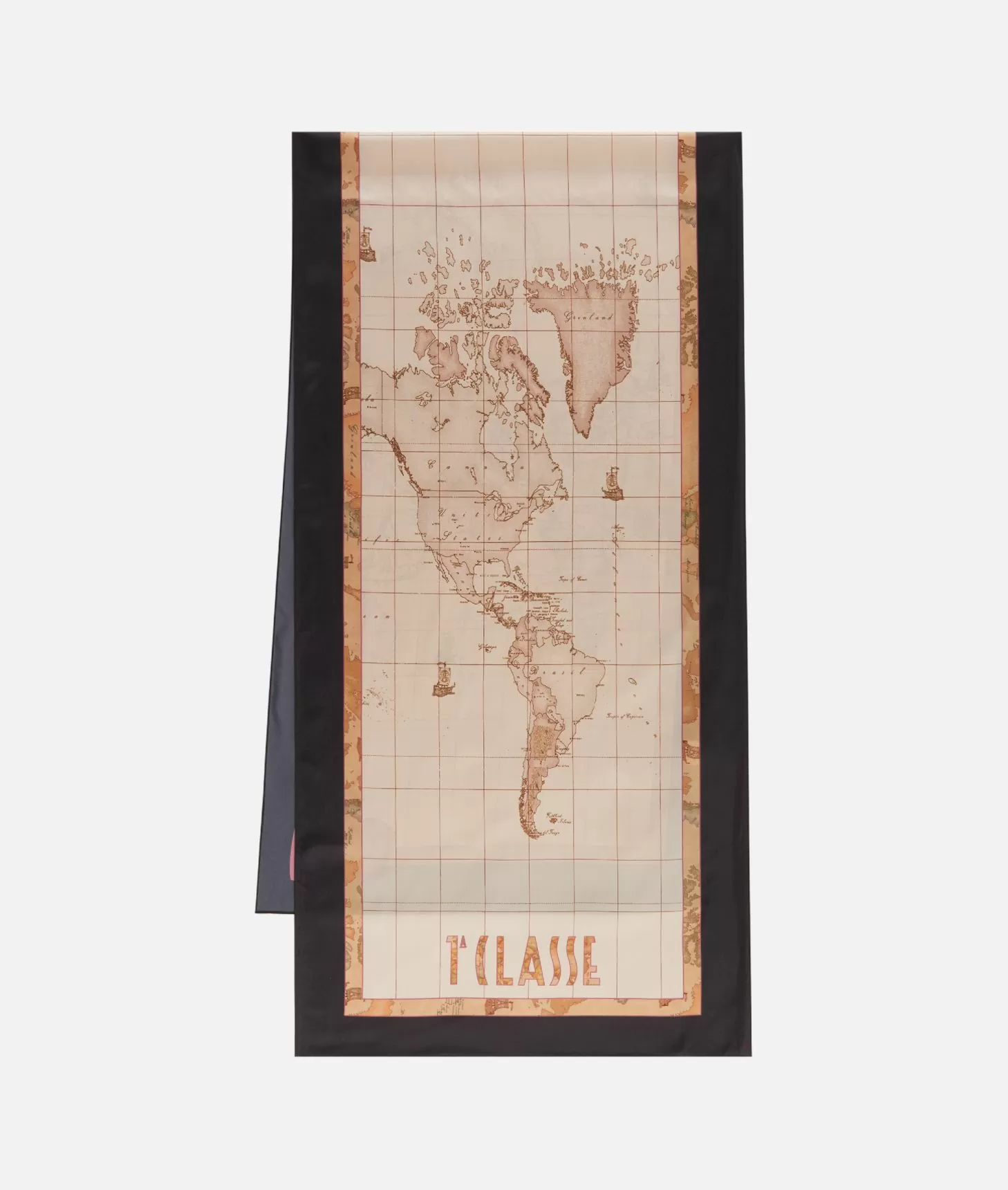 Alviero martini 1a classe Sciarpa Geo Cuori 48x180 Nera Nuovo