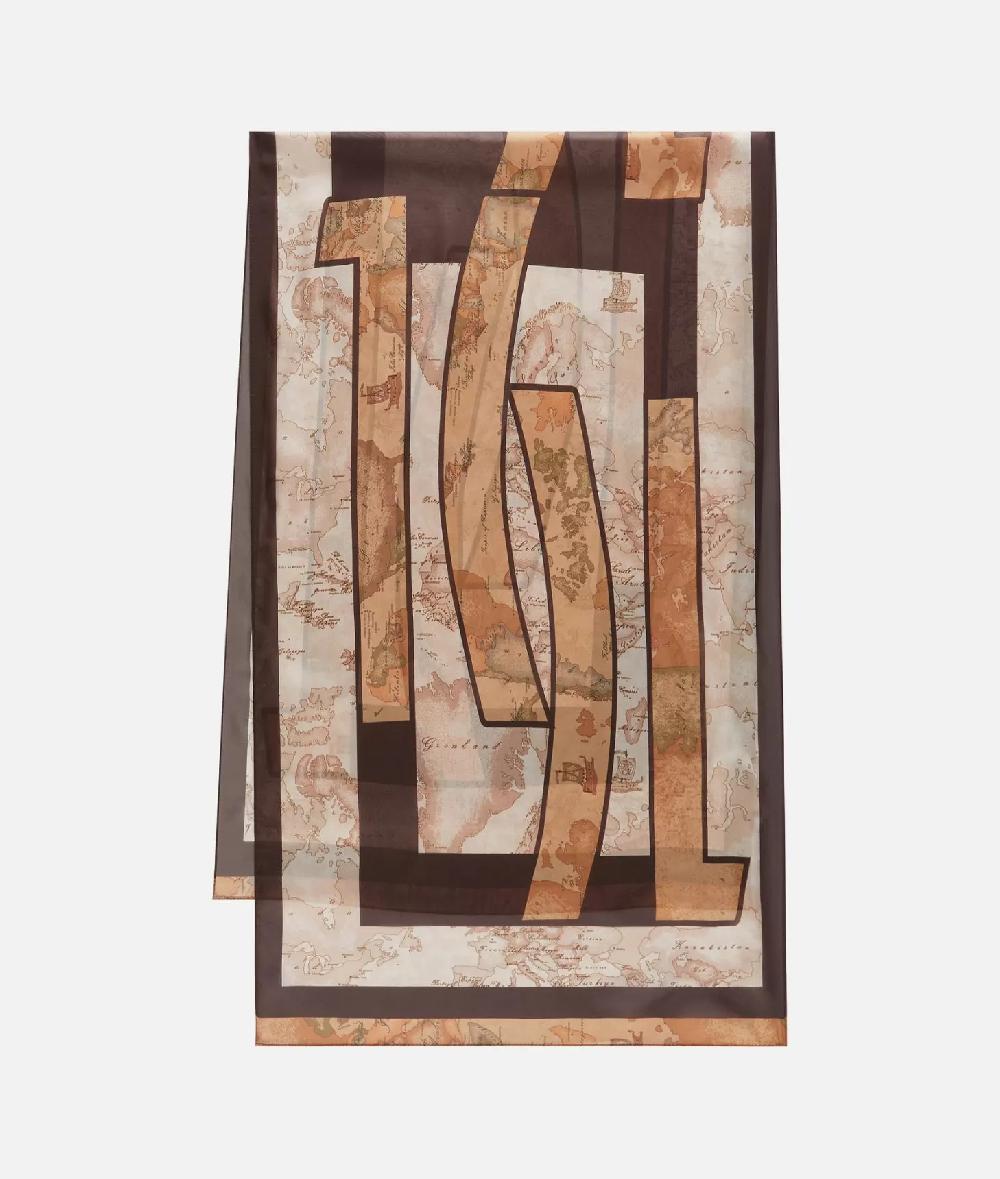 Alviero martini 1a classe Sciarpa con gioiello 1C Mirror 48x150 Taupe Chiaro Promozione