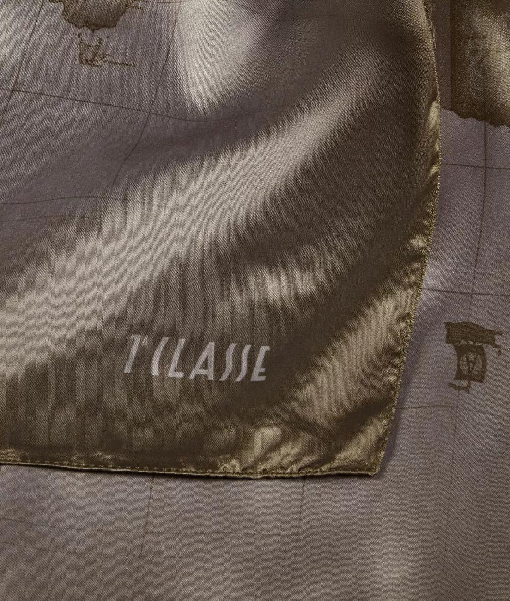Alviero martini 1a classe Foulard Geo Sfumato 90x90 Taupe Scuro Negozi Online