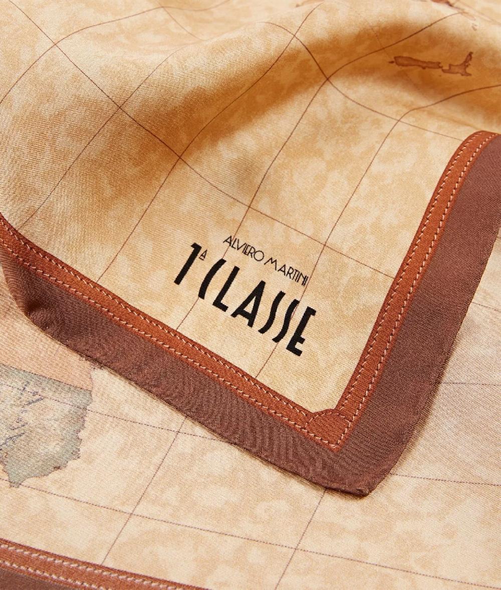 Alviero martini 1a classe Foulard Geo Classic 70x70 Castagna Presa