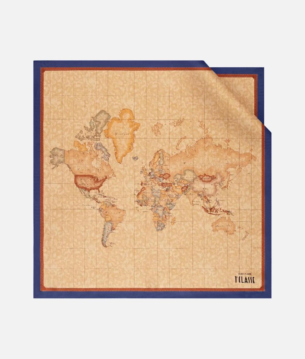 Alviero martini 1a classe Foulard Geo Classic 70x70 Blu Navy