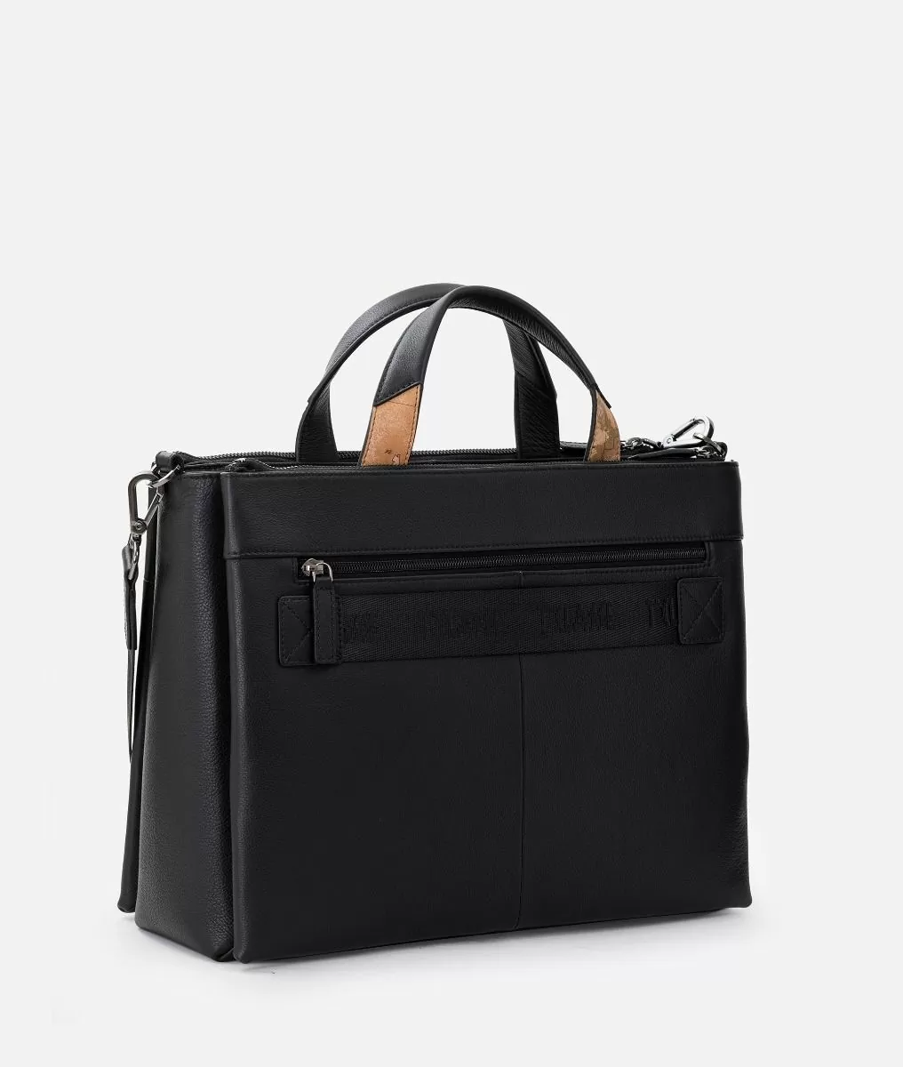 Alviero martini 1a classe Cartella da lavoro in pelle Nera Sconto di tempo limitato