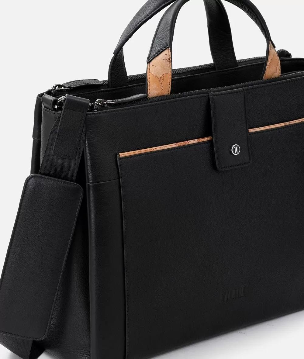 Alviero martini 1a classe Cartella da lavoro in pelle Nera Sconto di tempo limitato