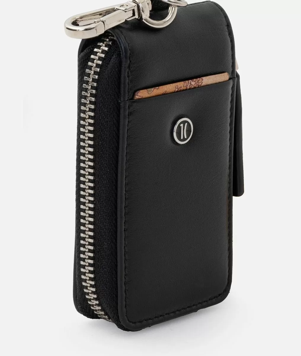 Alviero martini 1a classe Portachiavi ad astuccio in pelle Nero Ultimi due giorni