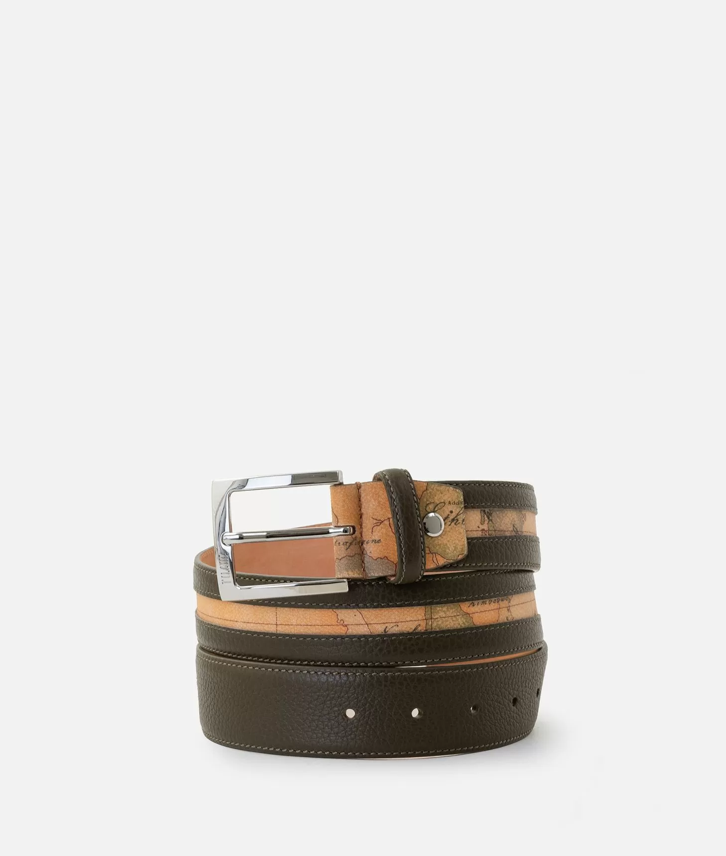 Alviero martini 1a classe Beta Leather cintura uomo Verde Militare 50% di sconto per tempo limitato