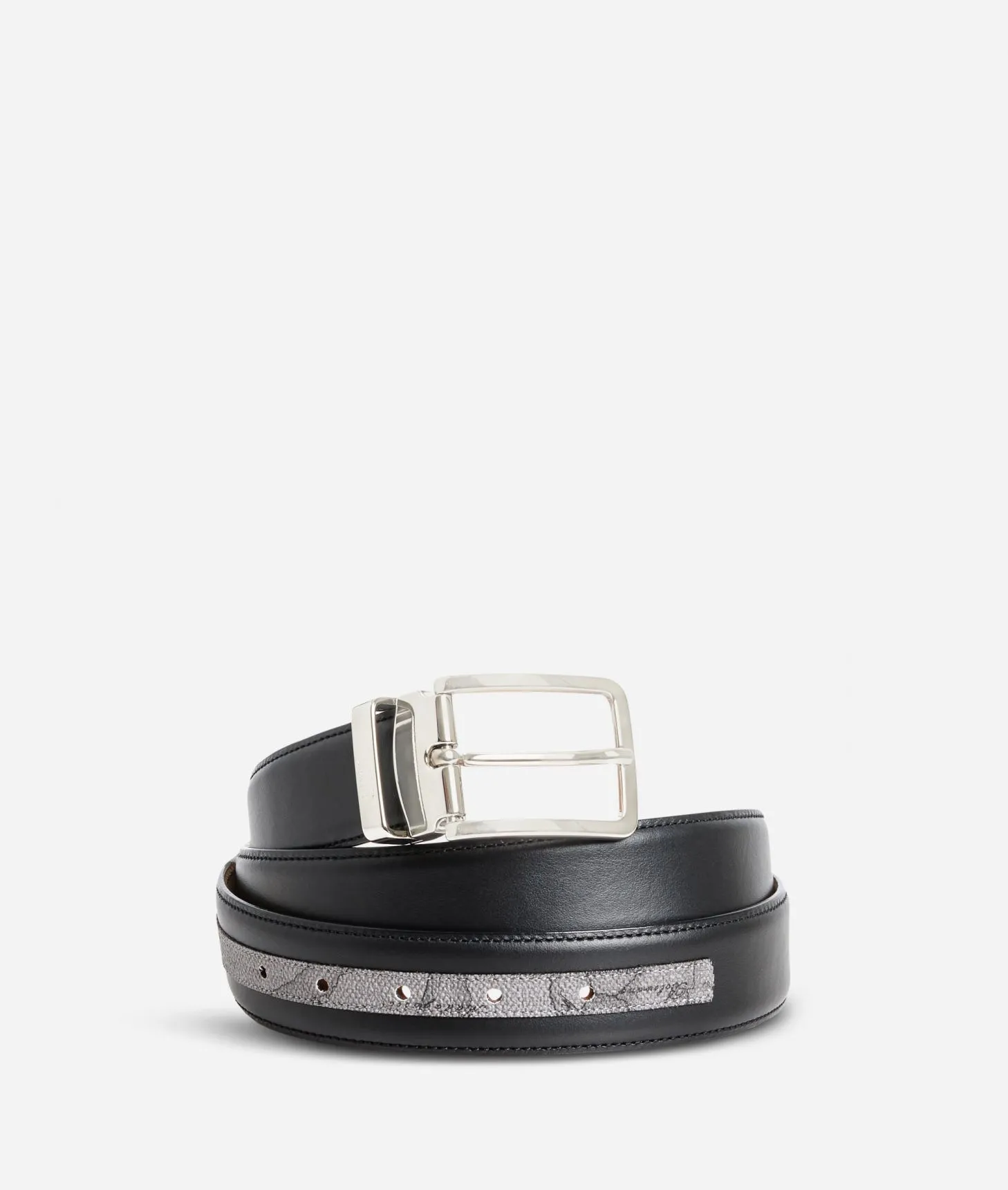 Alviero martini 1a classe Cintura in pelle Dark Mood rifinita in tessuto Geo Dark Promozione